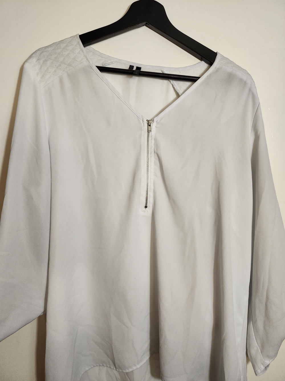 Maurices White Zip-Front Blouse -Size XL